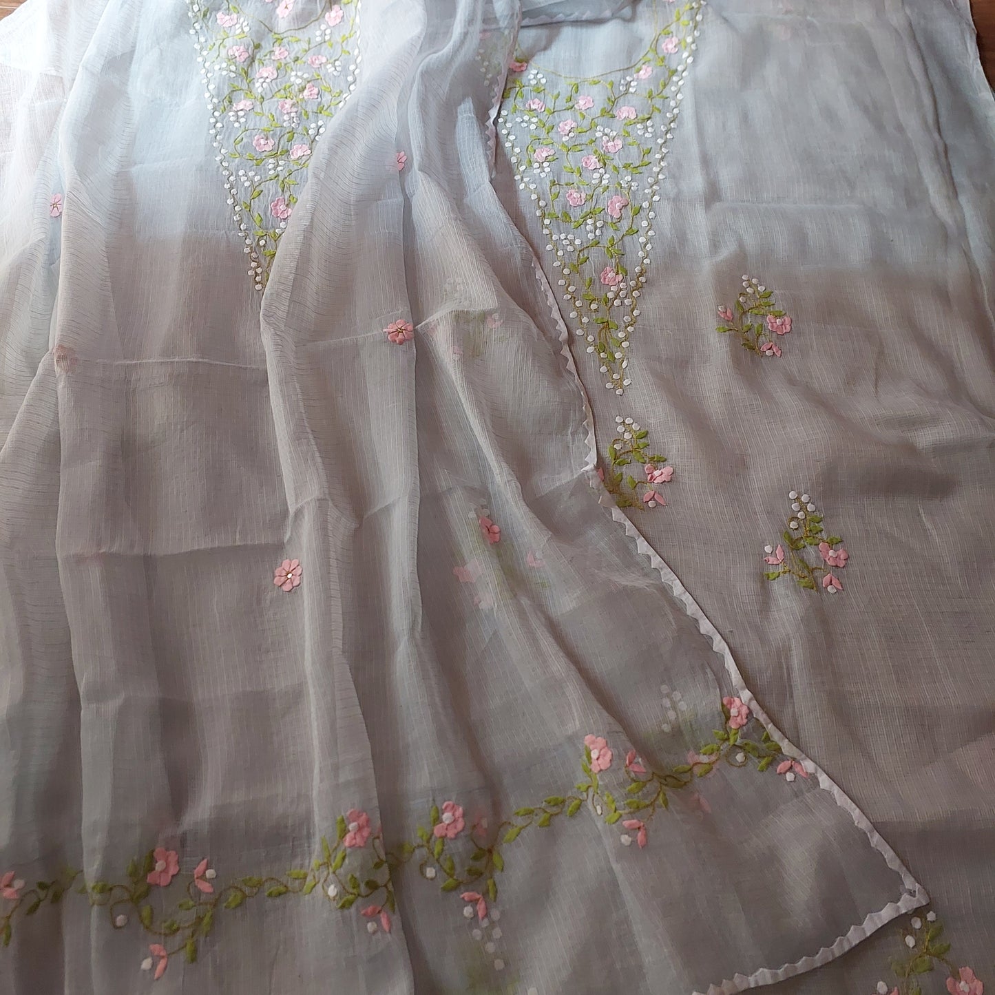 Kota Doriya Applique Phool Patti