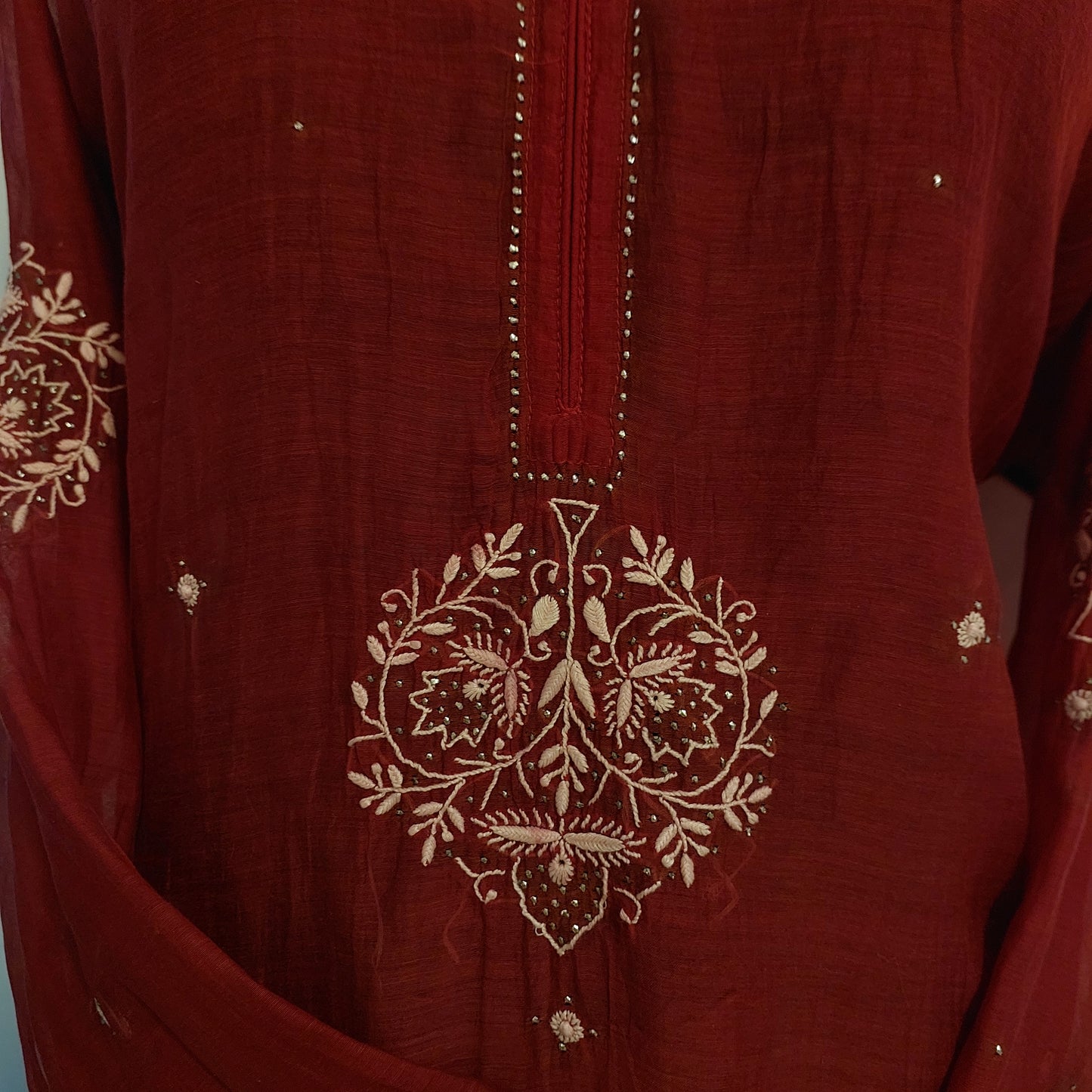 Nigar - Mul Chanderi Kurta Maroon