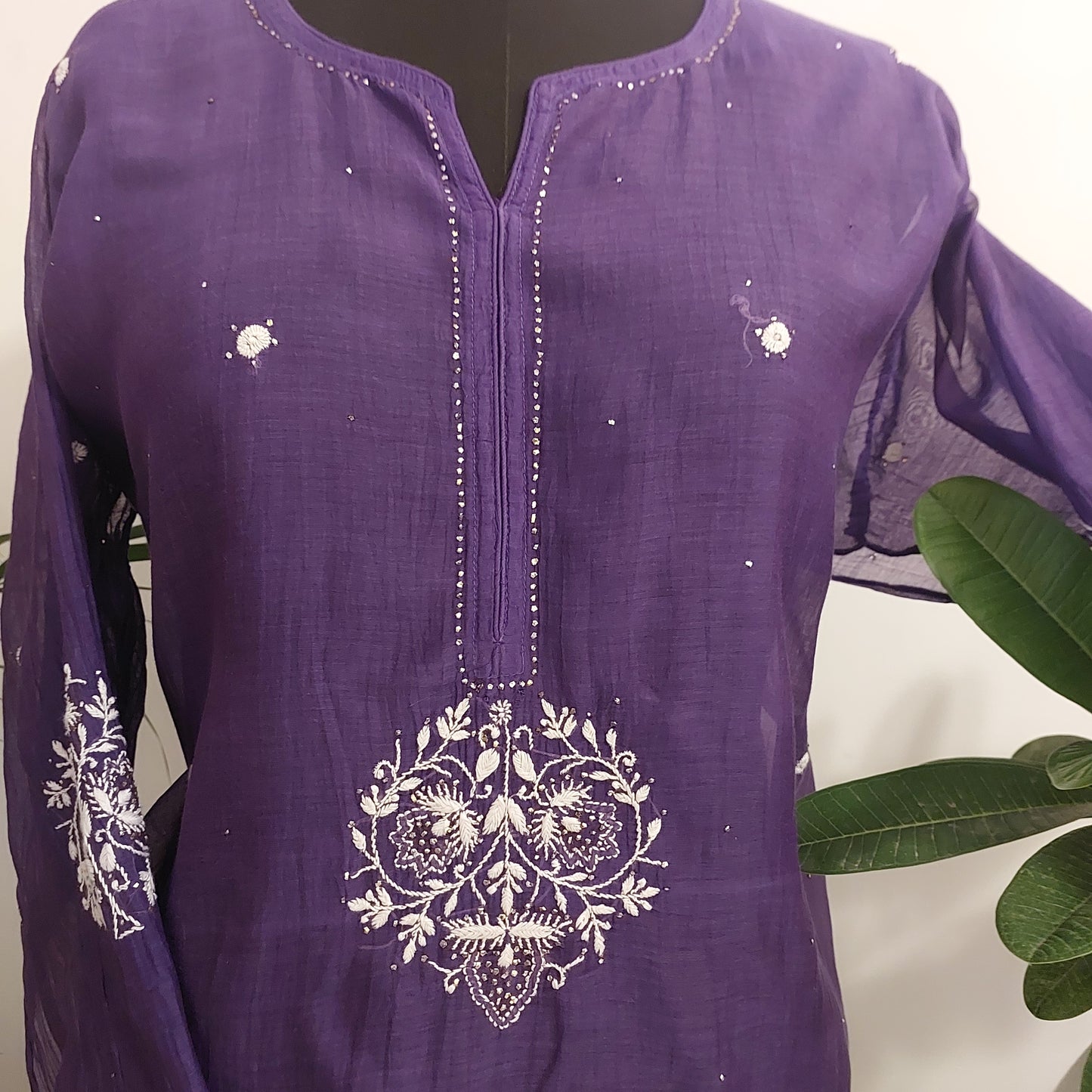 Nigar - Mul Chanderi Kurta Purple