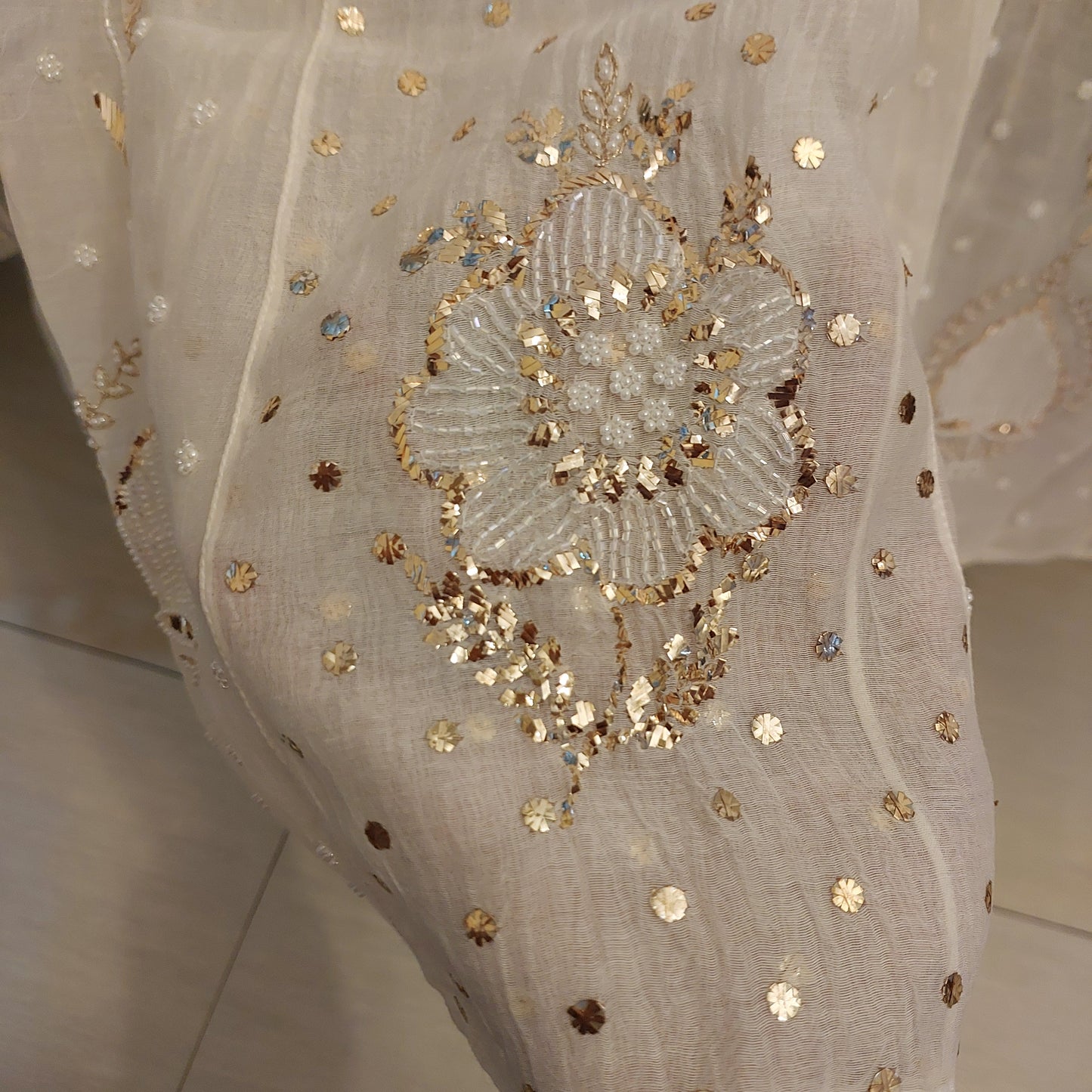 Mul Chanderi Mukaish Anarkali