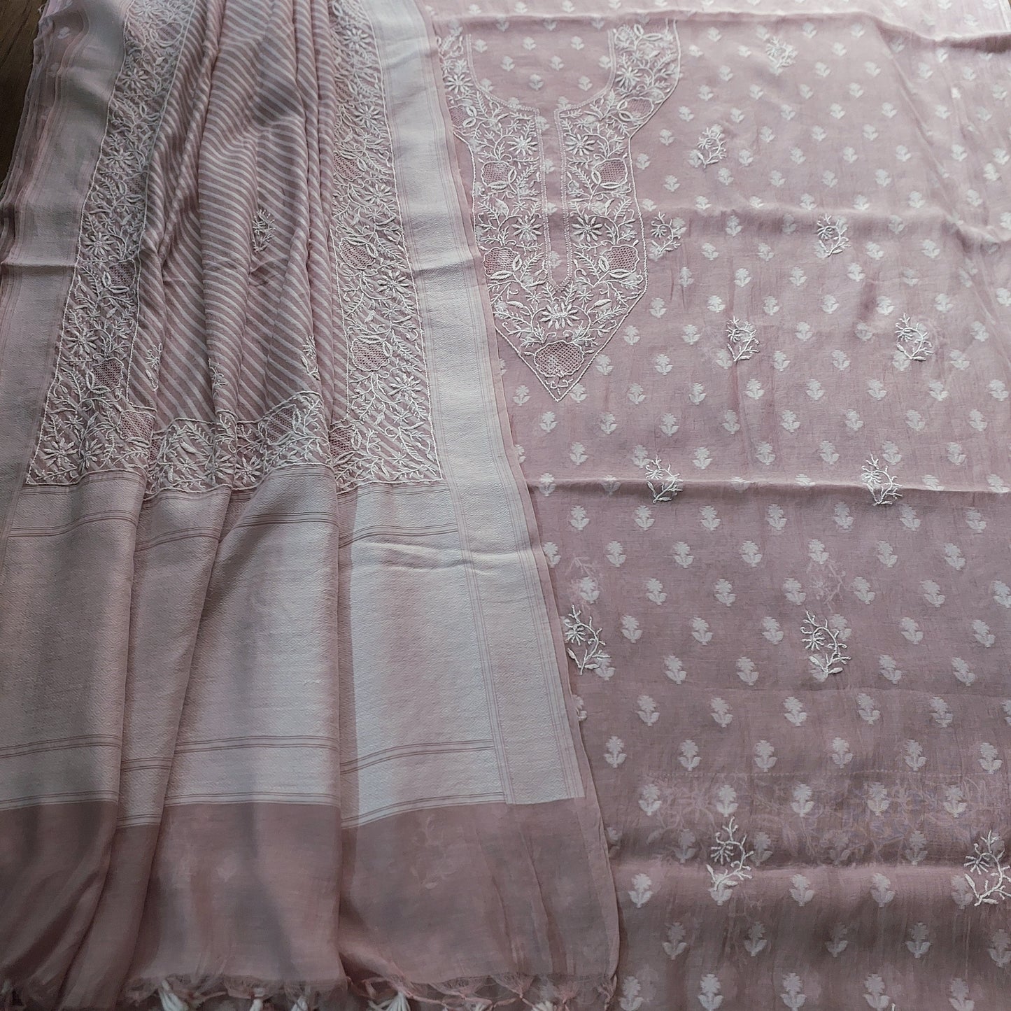Handloom Cotton Chikankari Suit
