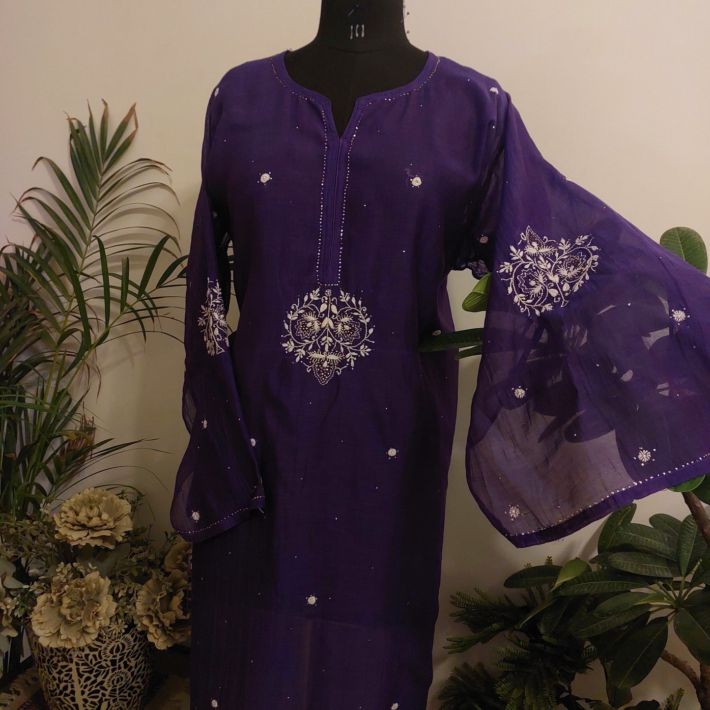 Nigar - Mul Chanderi Kurta Purple