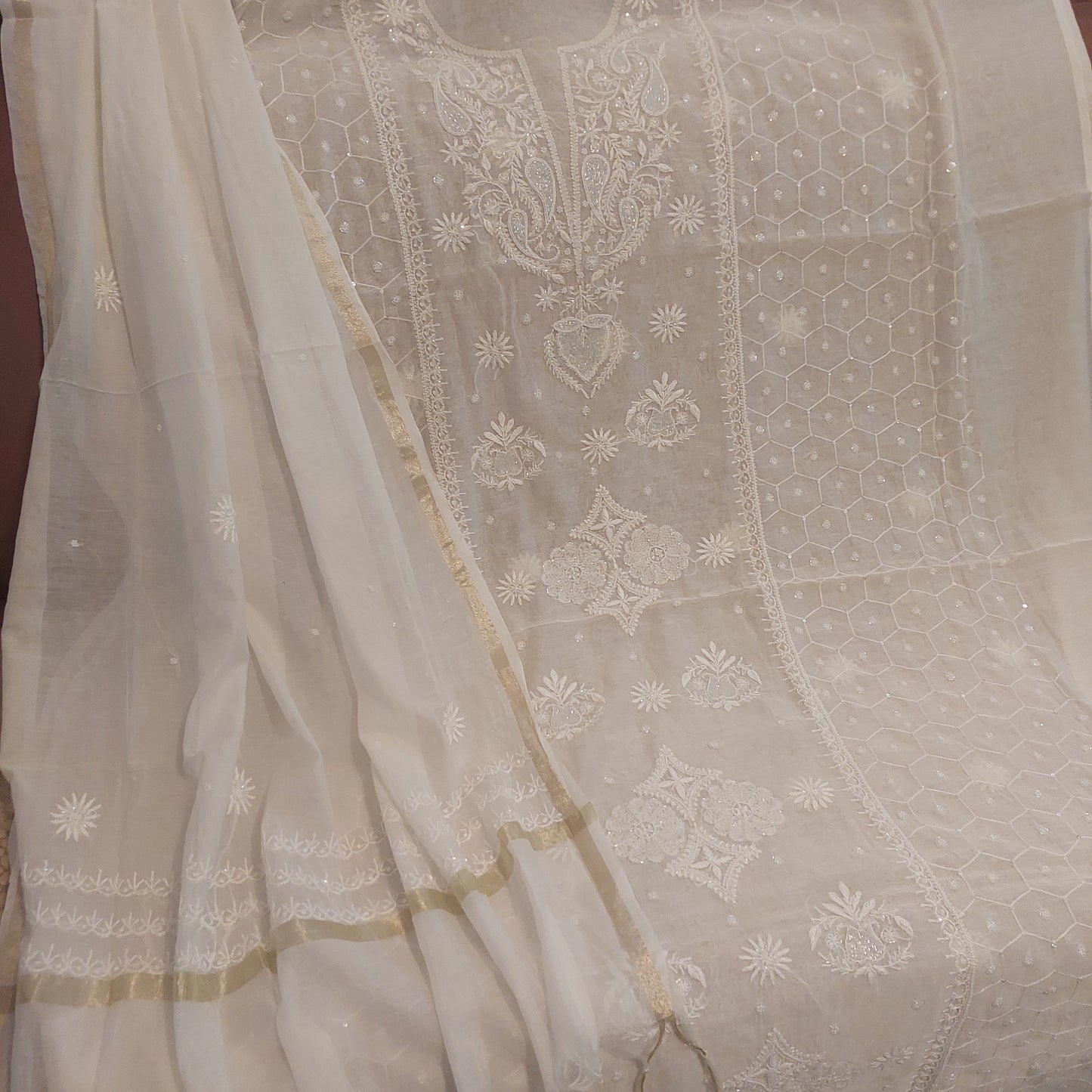 Mul Chanderi Chikankari