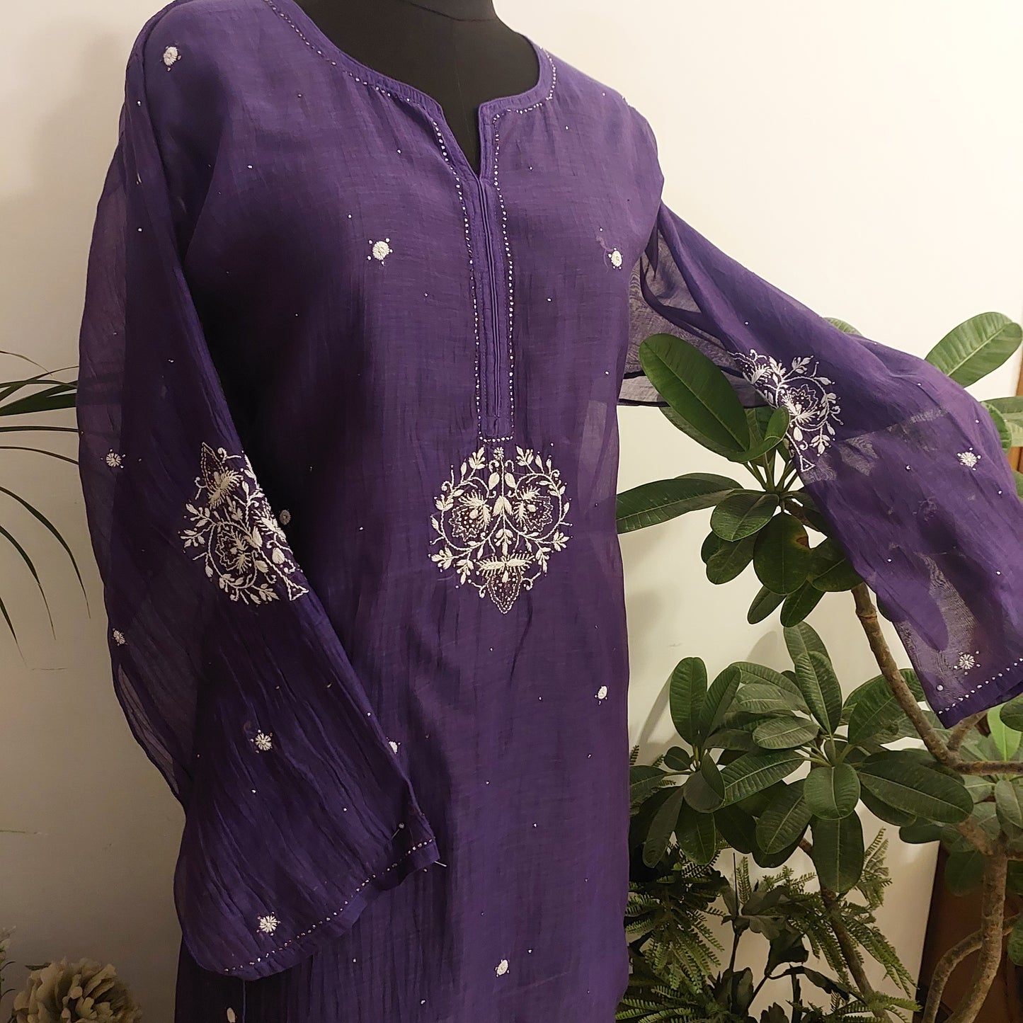 Nigar - Mul Chanderi Kurta Purple
