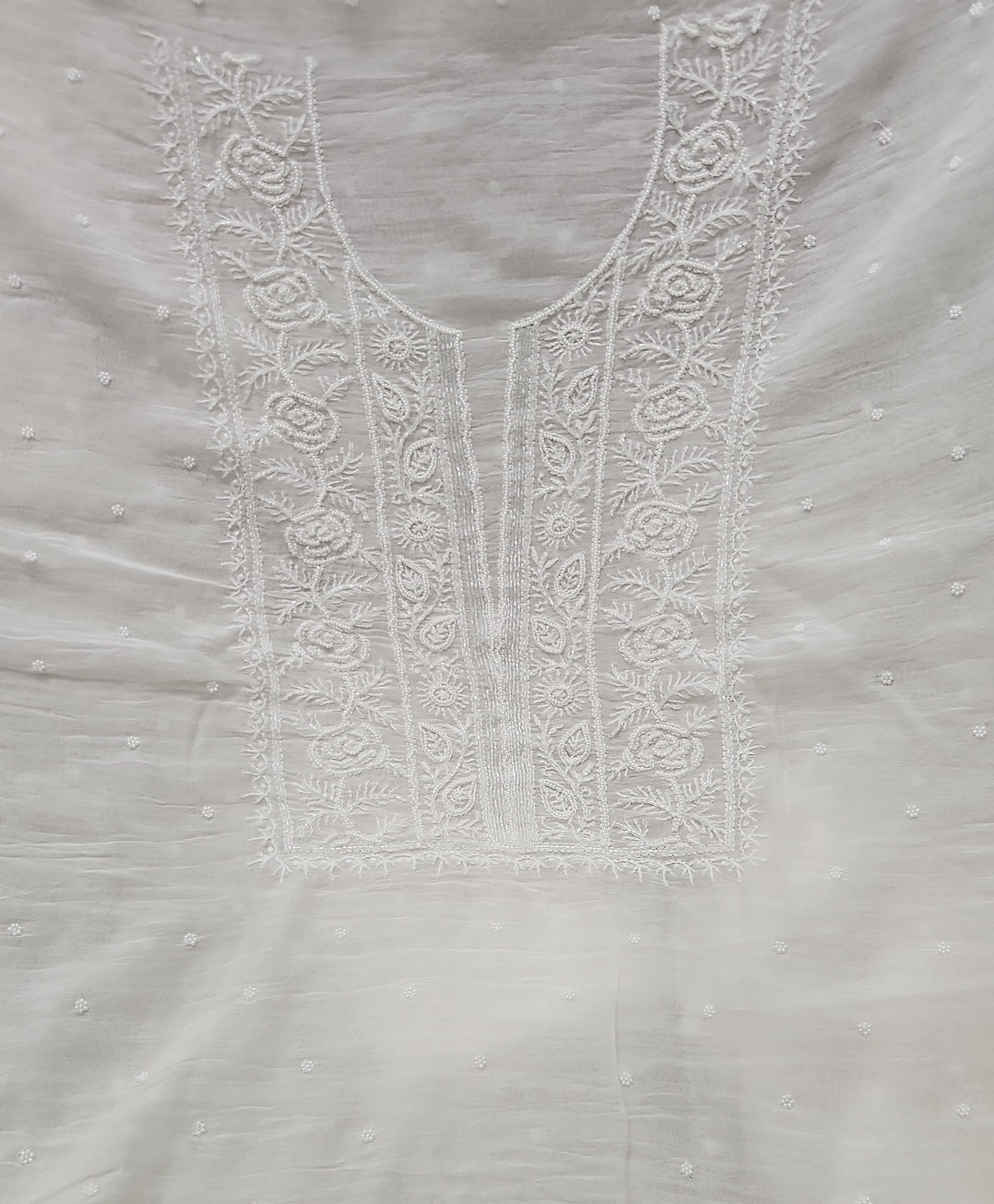 Mul chanderi Rose neckline