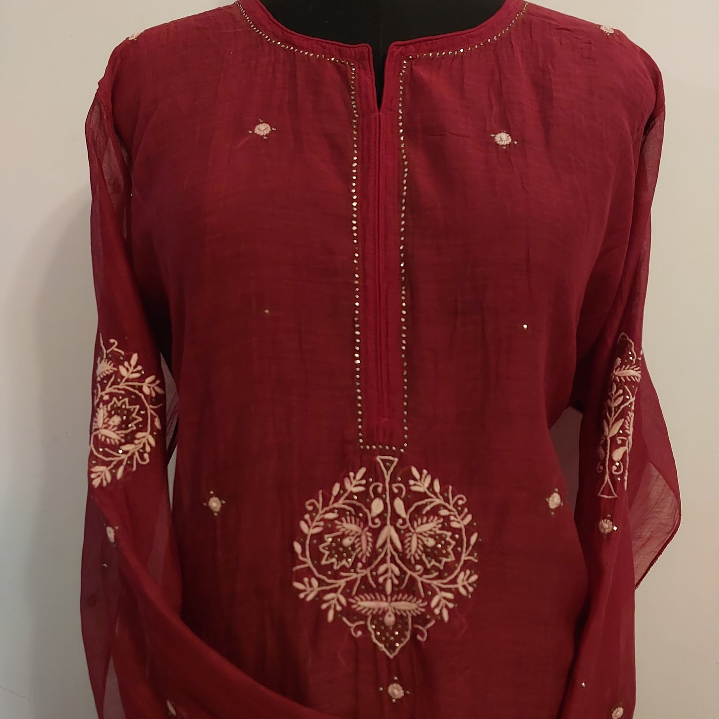 Nigar - Mul Chanderi Kurta Maroon