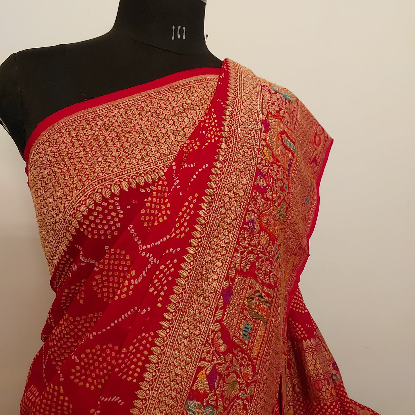 Rai Bandhej Georgette Saree
