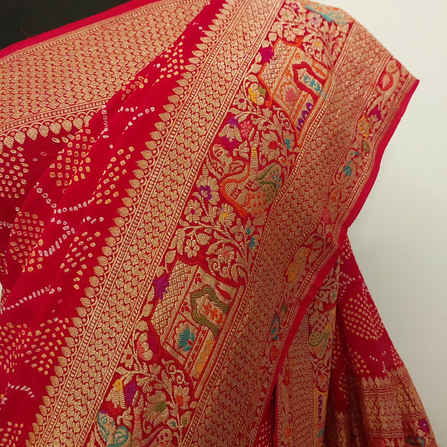 Rai Bandhej Georgette Saree