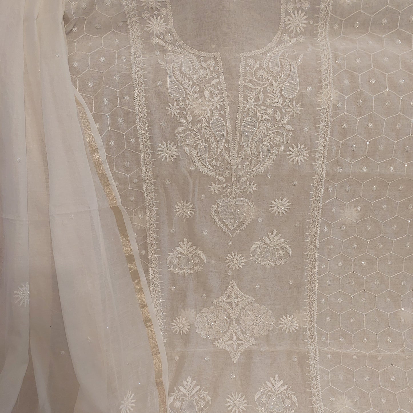 Mul Chanderi Chikankari