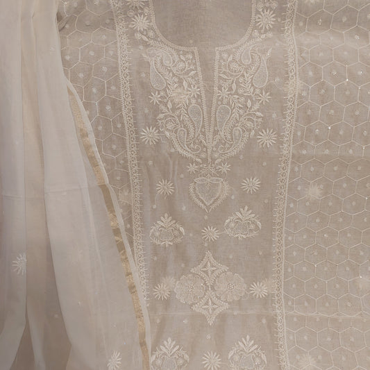 Mul Chanderi Chikankari