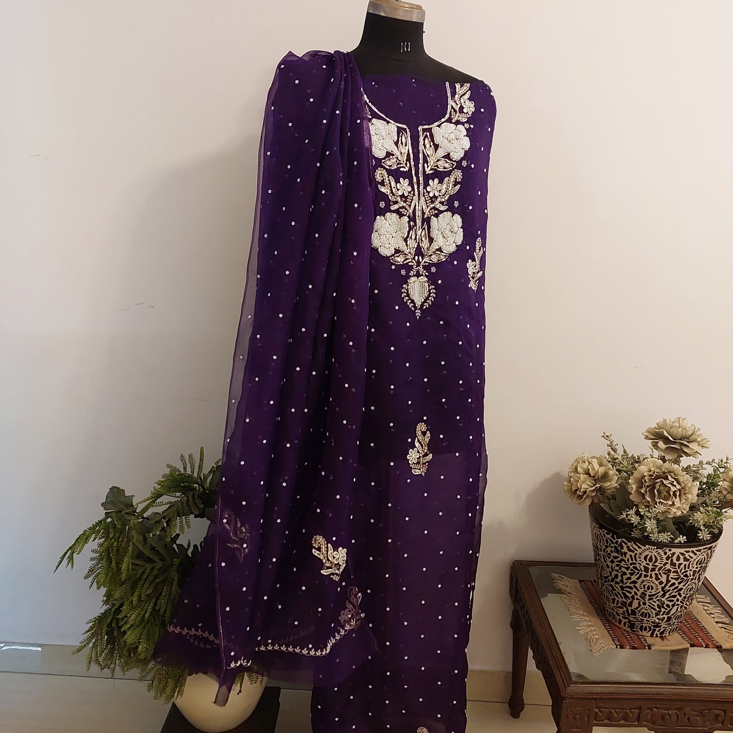 Pure Organza Pearl Mukaish