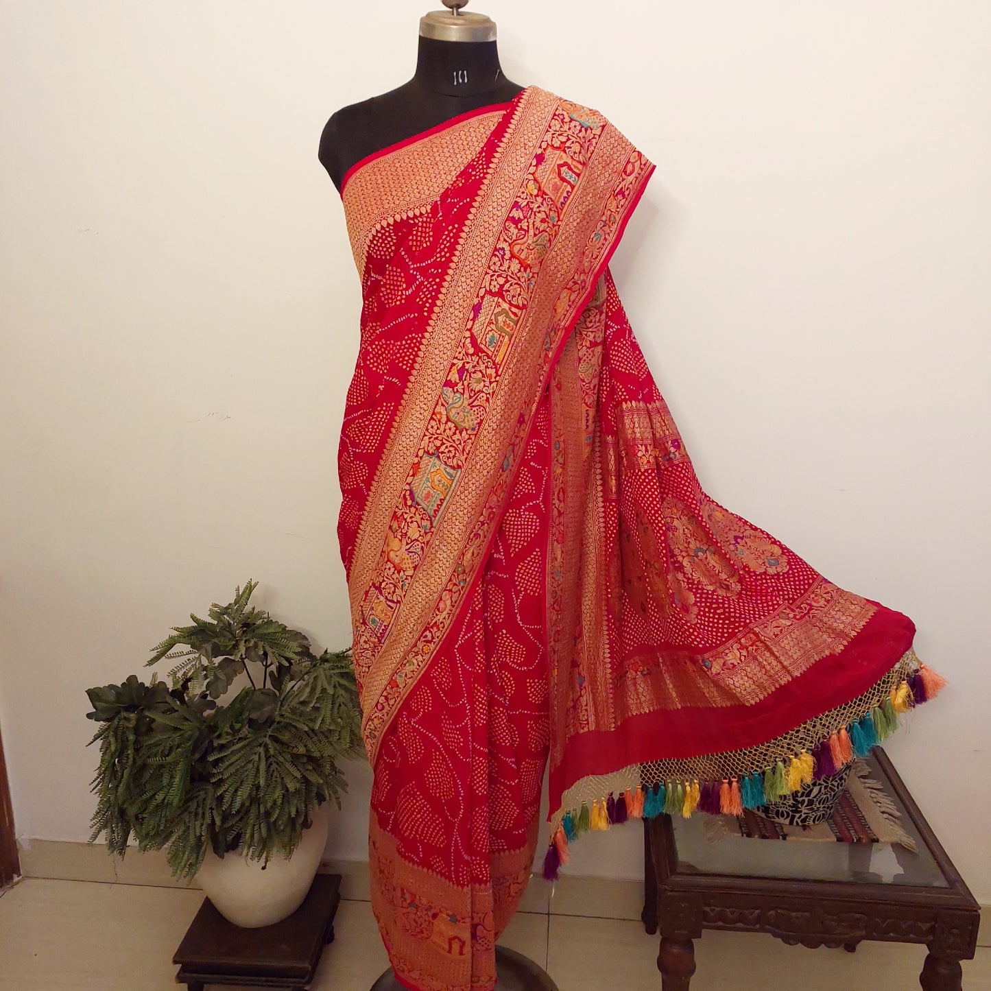 Rai Bandhej Georgette Saree