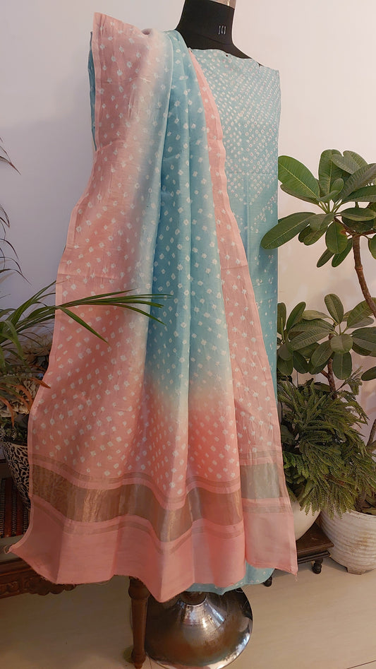 Chanderi Silk Bandhani Set