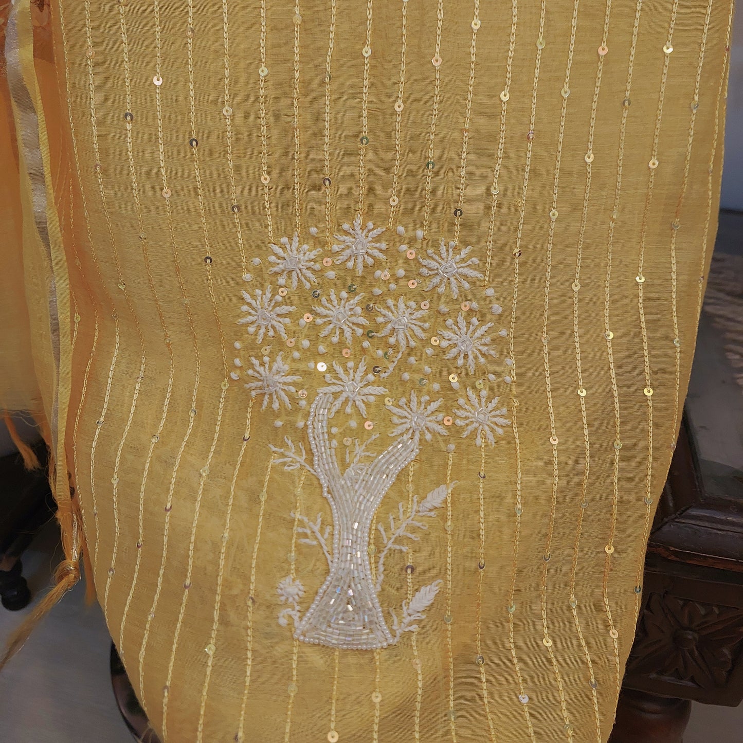 Mul Chanderi Chikankari Suit