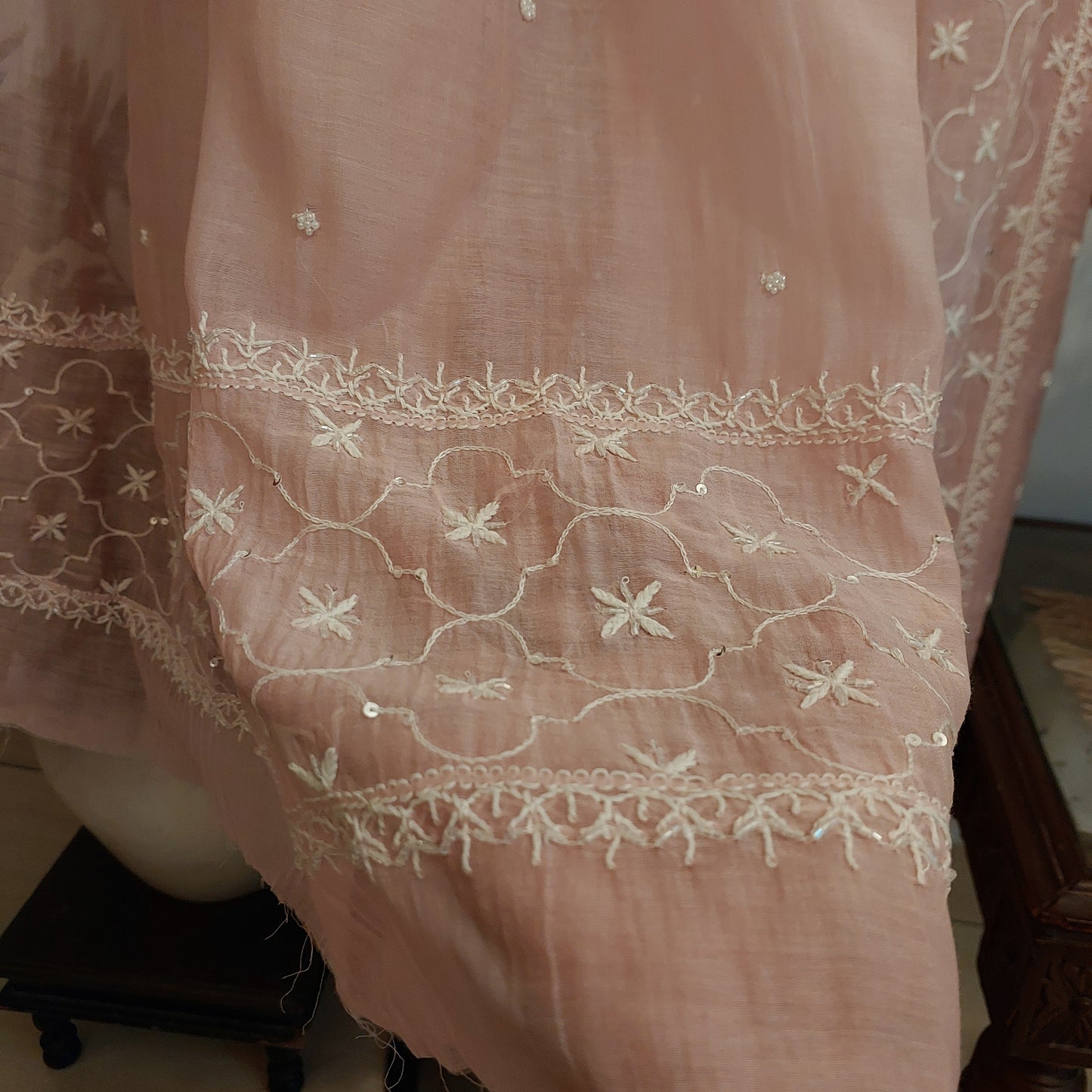 Mul Chanderi Chikankari Suit