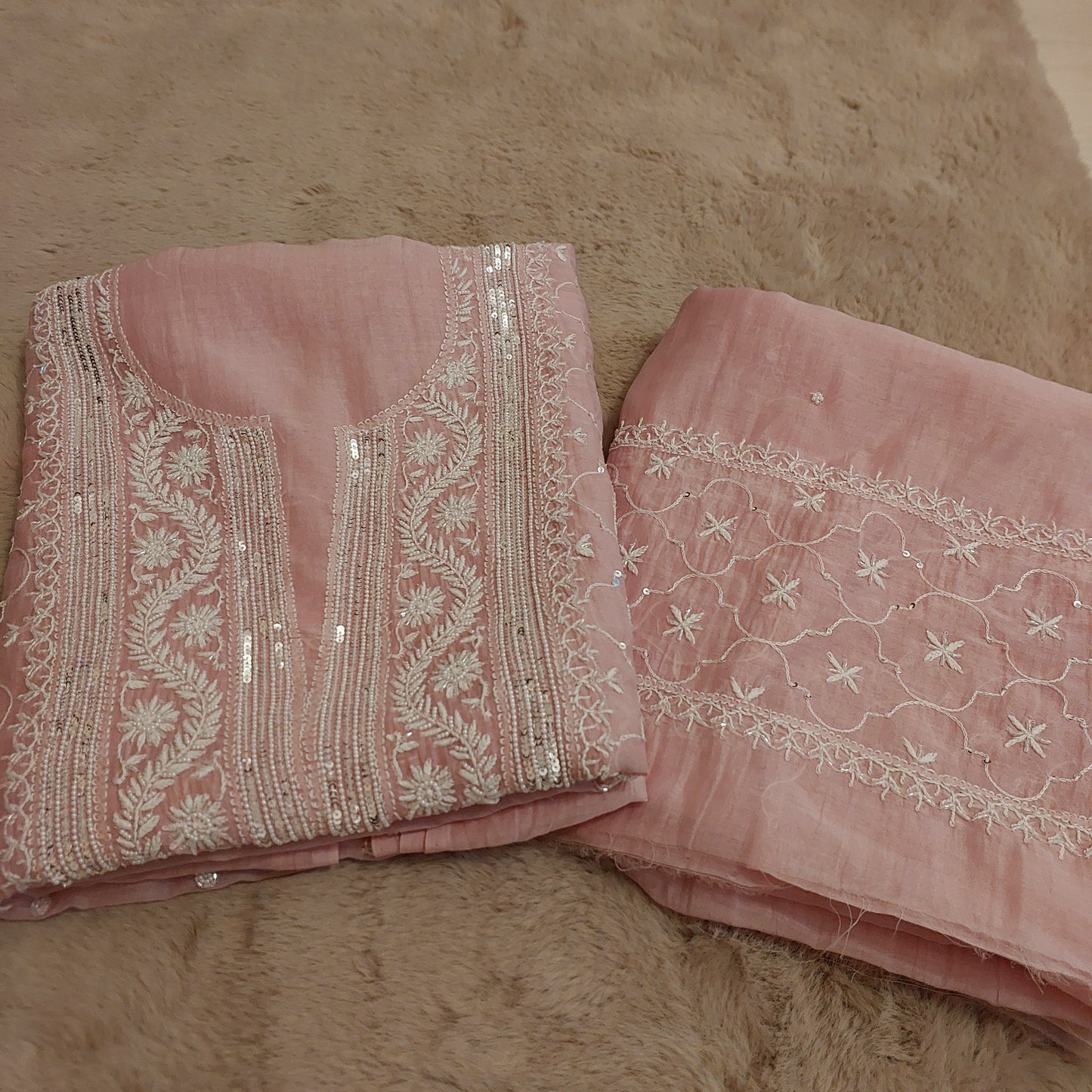 Mul Chanderi Chikankari Suit