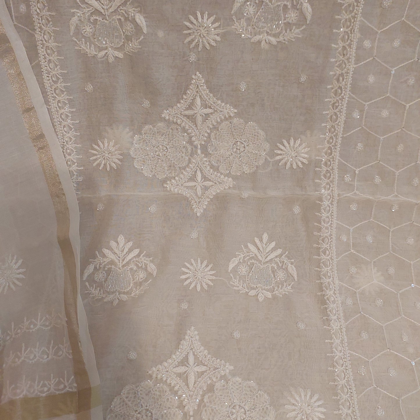 Mul Chanderi Chikankari