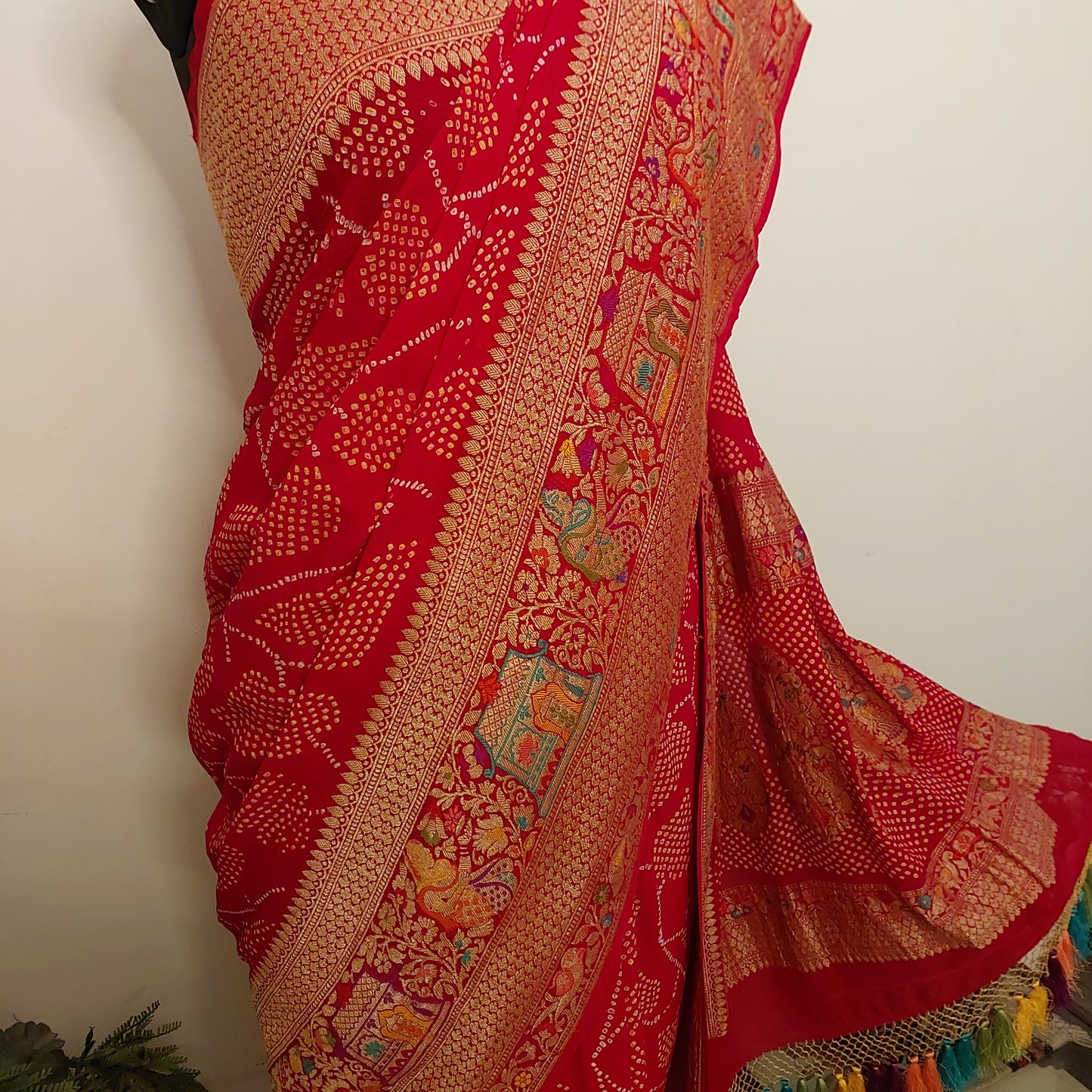 Rai Bandhej Georgette Saree