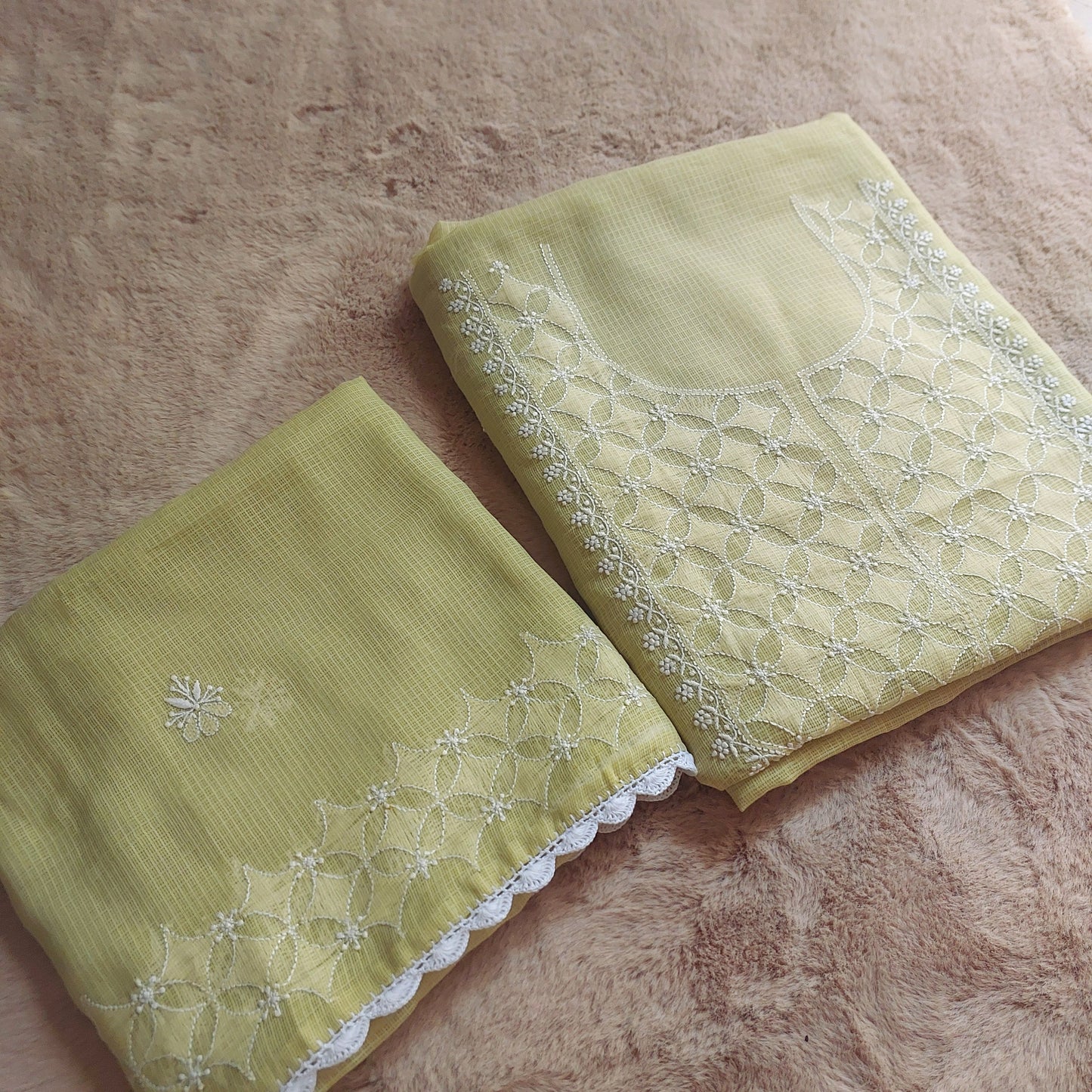 Kota doriya chikankari kurta dupatta suit