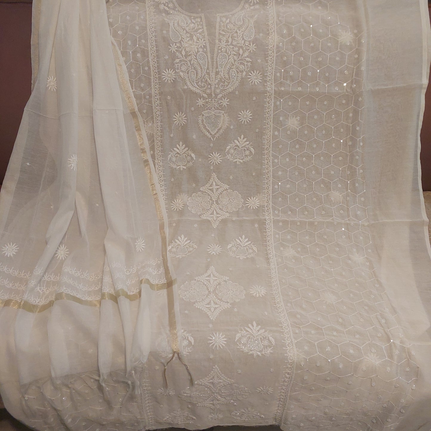 Mul Chanderi Chikankari