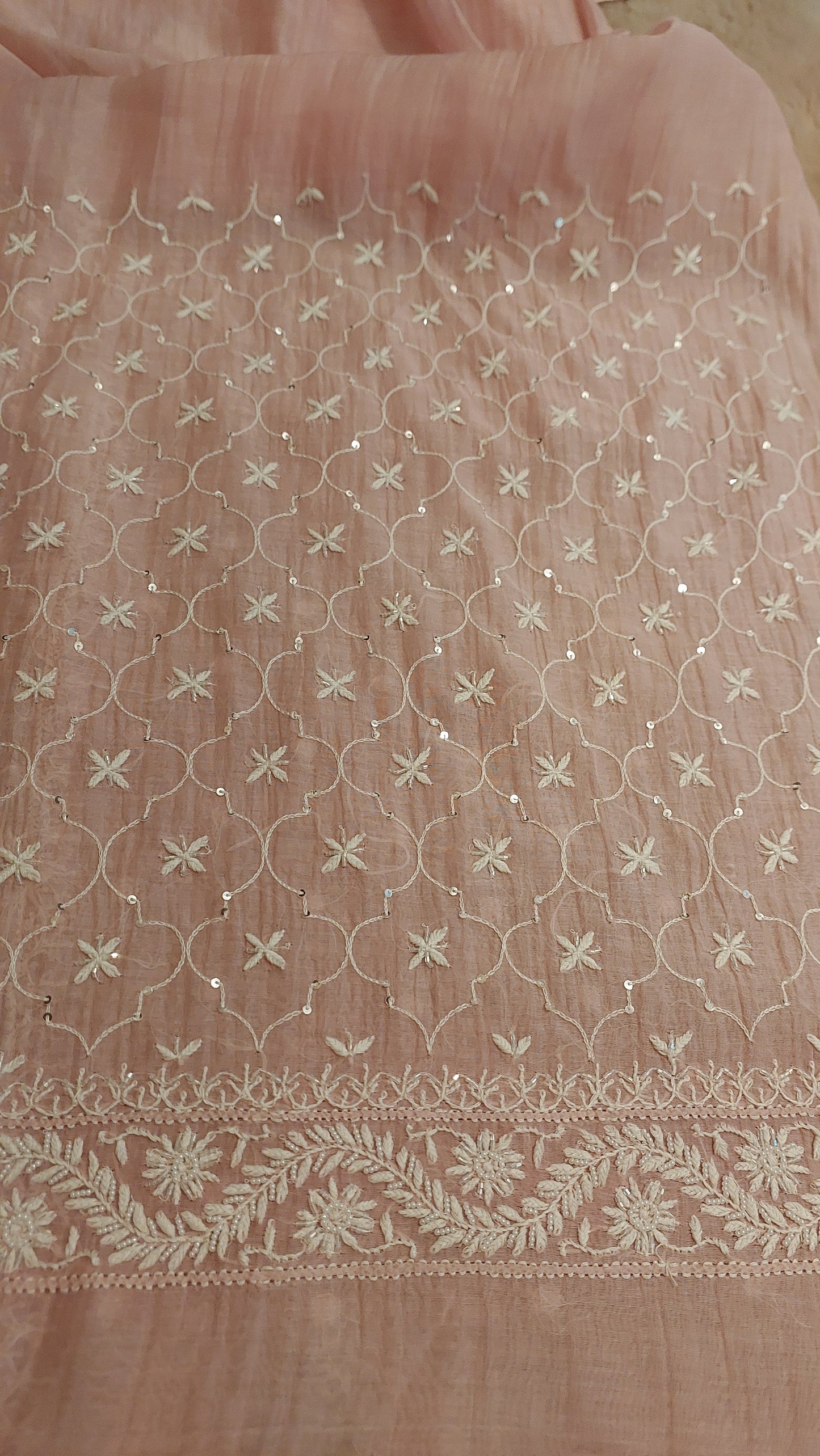 Mul Chanderi Chikankari Suit