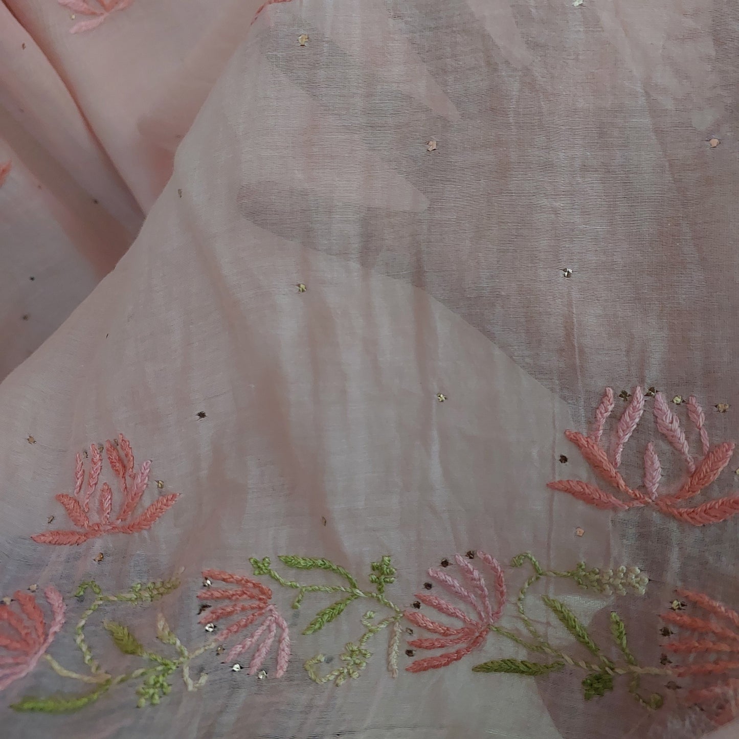 ~Lotus~Mul Chanderi Chikankari