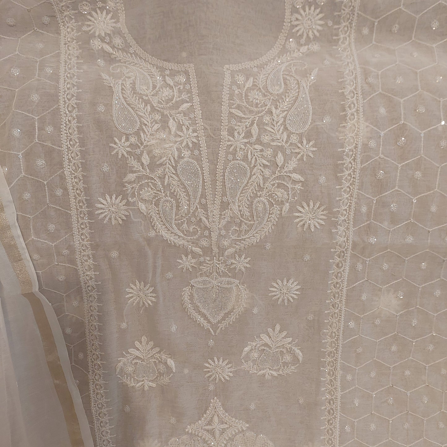 Mul Chanderi Chikankari