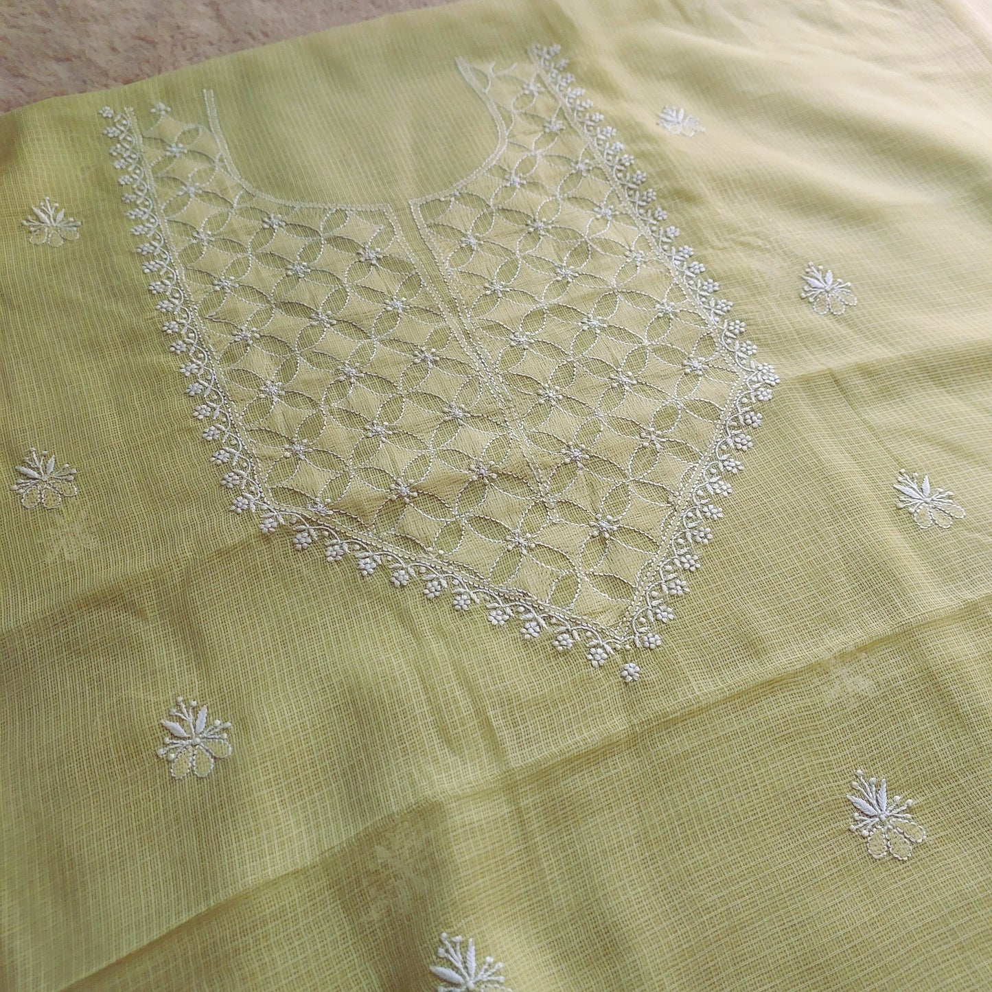 Kota doriya chikankari kurta dupatta suit
