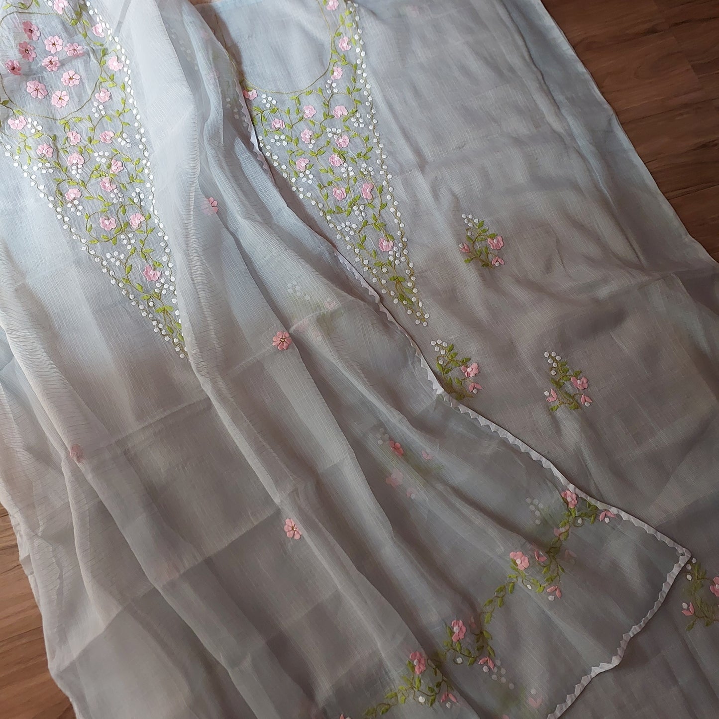 Kota Doriya Applique Phool Patti