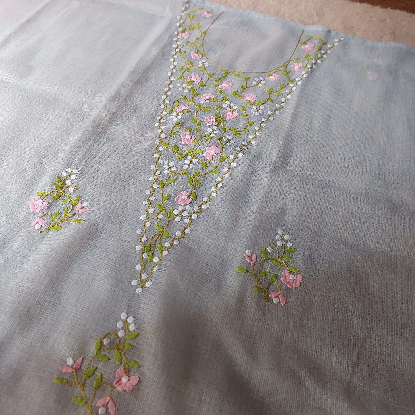 Kota Doriya Applique Phool Patti