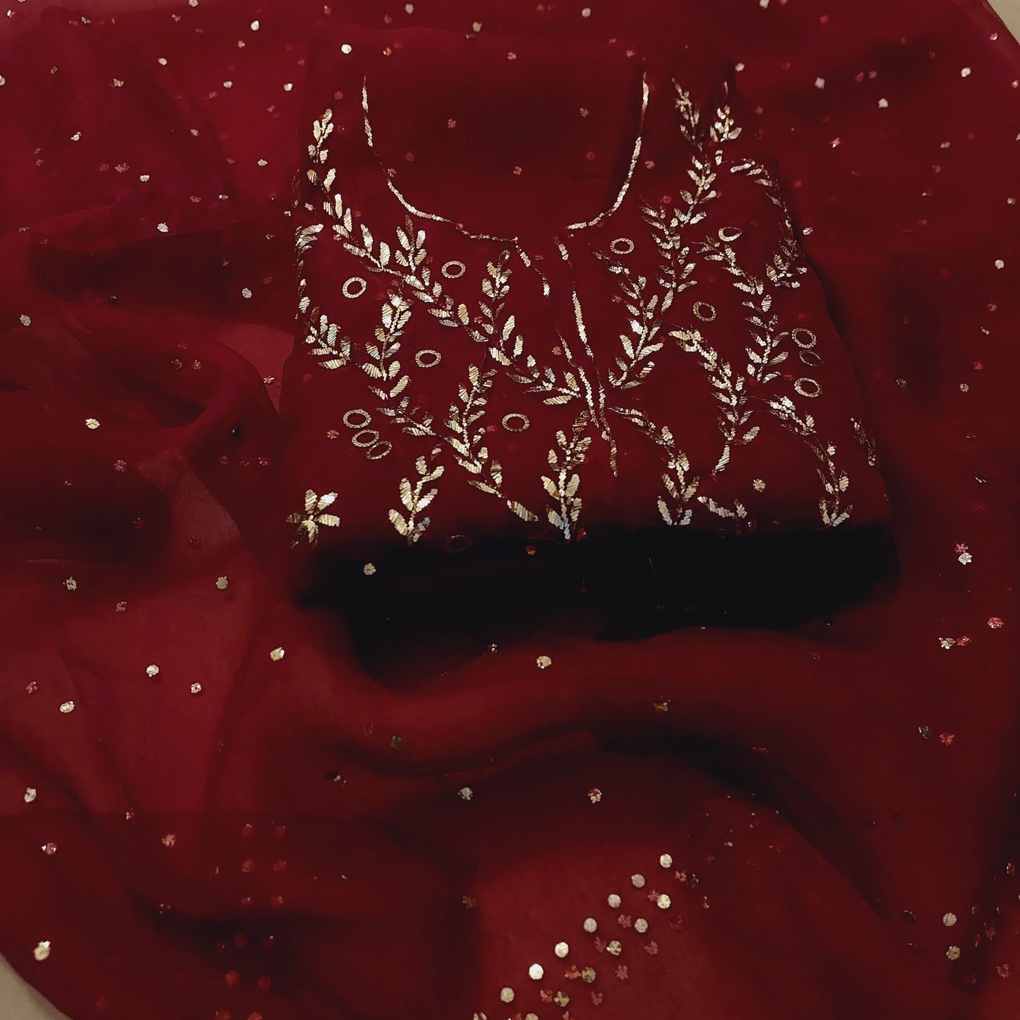 Pure Organza Mukaish Suit
