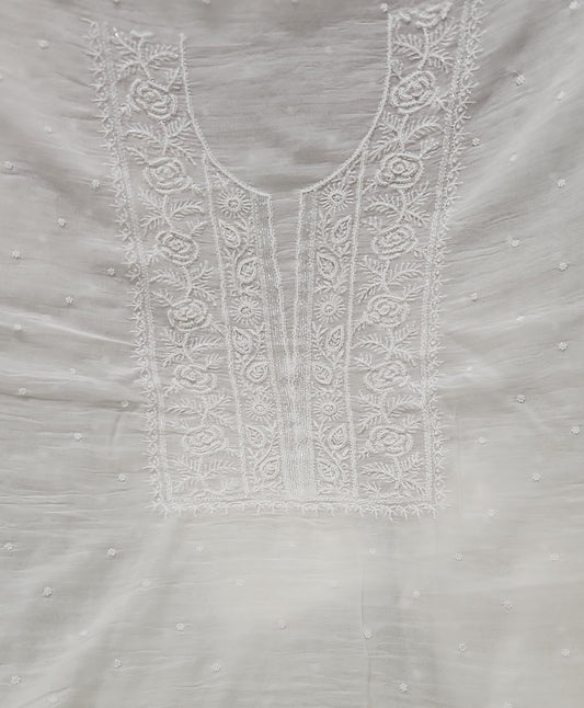 Mul chanderi Rose neckline