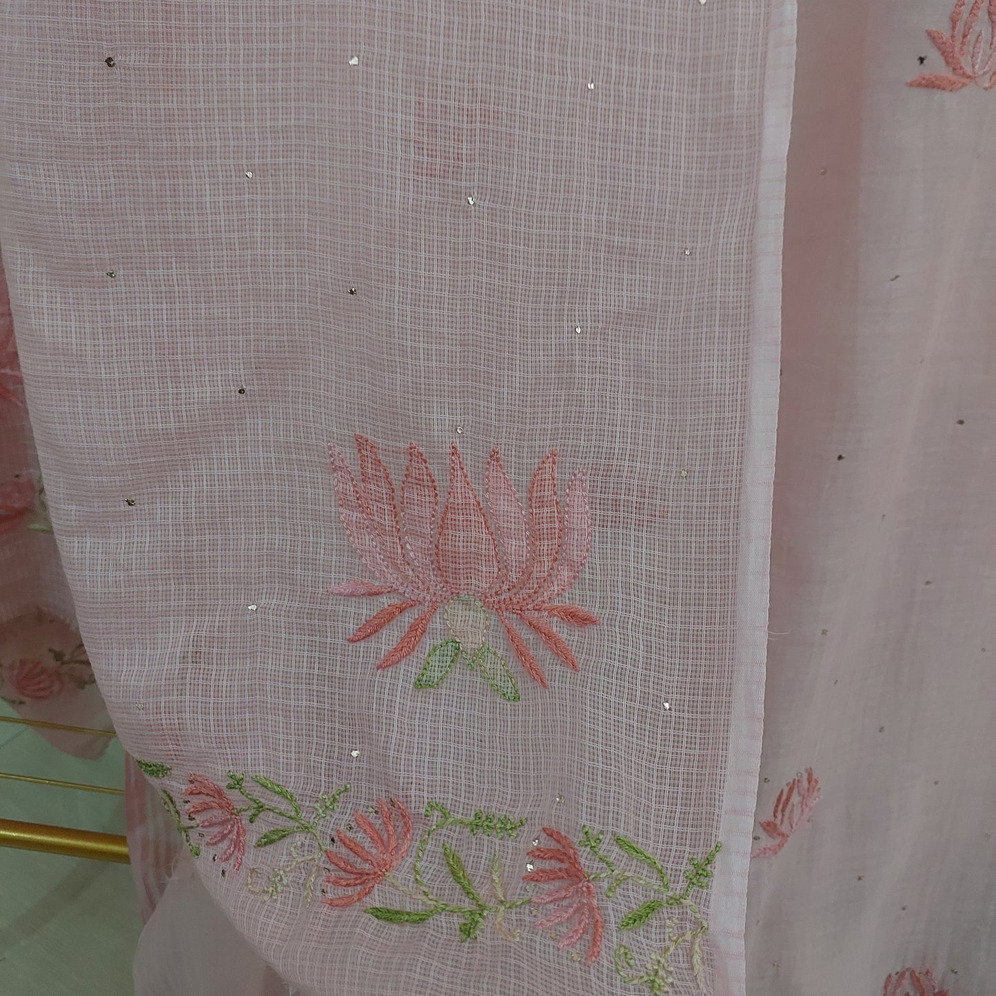 ~Lotus~Mul Chanderi Chikankari